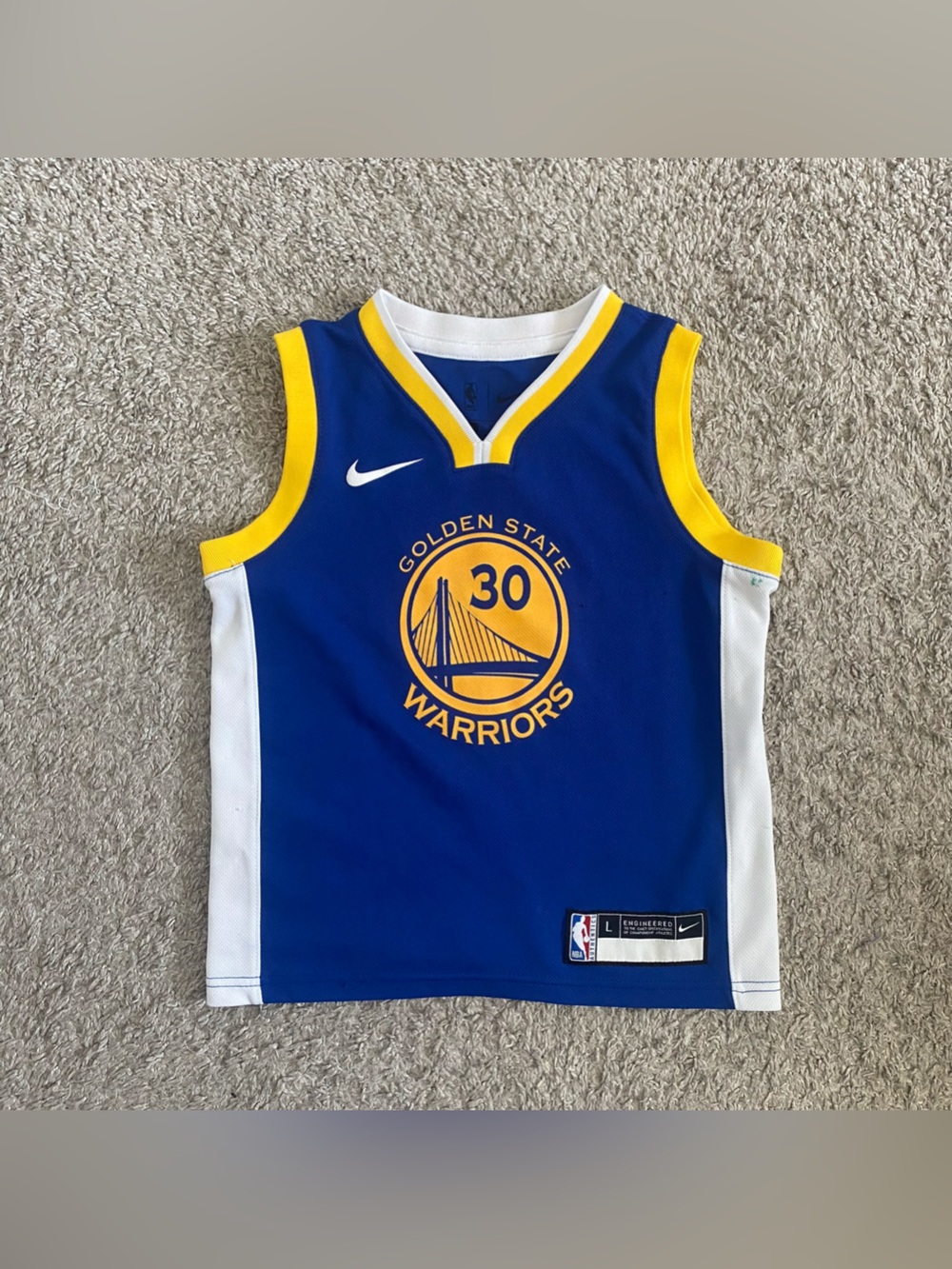Nike Youth NBA Golden State Warriors Steph Curry #30 Swingman Jersey - Size L